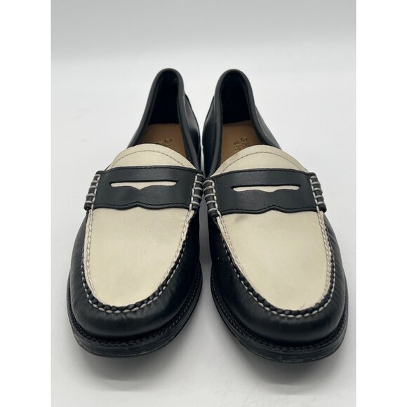 G.H. Bass Womens Black & White Penny Loafers Size 6M Leather Classic Slip-On Sho - Picture 2 of 11